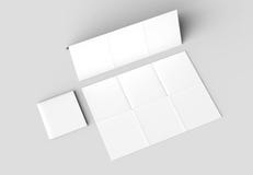 Broschüre mit 12 Seiten - Franzosefaltenquadrat-Broschürenspott lokalisierte oben O Stockfoto Broschüre mit 12 Seiten - Franzosefaltenquadrat-Broschürenspott lokalisierte oben O Stockfoto