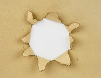 Brown-Papier und weißes Loch stockbild Brown-Papier und weißes Loch stockbild