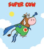 Brown Super Hero Cow Cartoon Mascot Character Flying vector illustration Brown Super Hero Cow Cartoon Mascot Character Flying vector illustration