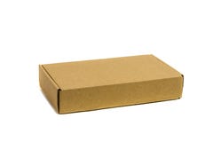 Brown tray or brown paper package or cardboard box isolated with Royalty Free Stock Photos Brown tray or brown paper package or cardboard box isolated with Royalty Free Stock Photos