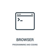 browser icon vector from programming and coding collection. Thin line browser outline icon vector illustration stock illustration browser icon vector from programming and coding collection. Thin line browser outline icon vector illustration stock illustration