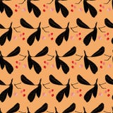 Brun modell med den svarta växten och bäret stock illustrationer Brun modell med den svarta växten och bäret stock illustrationer