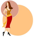Brunette Fashion Woman Logo Royalty Free Stock Images