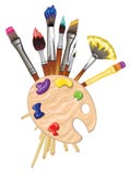 Brushes and Palette vector illustration Brushes and Palette vector illustration