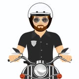 Brutal skäggig polis som rider en motorcykel royaltyfri illustrationer Brutal skäggig polis som rider en motorcykel royaltyfri illustrationer