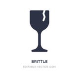 bräcklig symbol på vit bakgrund Enkel beståndsdelillustration från mat och restaurangbegrepp vektor illustrationer bräcklig symbol på vit bakgrund Enkel beståndsdelillustration från mat och restaurangbegrepp vektor illustrationer