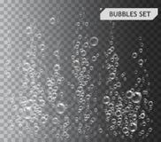 Bubbles under water vector illustration on transparent