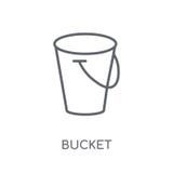 Bucket linear icon. Modern outline Bucket logo concept on white royalty free illustration Bucket linear icon. Modern outline Bucket logo concept on white royalty free illustration