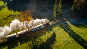 Bucovina autumn sunrise landscape in Romania with mist and mountains stock photo Bucovina autumn sunrise landscape in Romania with mist and mountains stock photo
