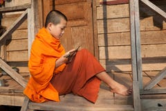 Buddhist Monk In Laos Stock Image