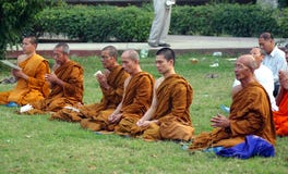 Buddhist monks at Sarnath royalty free stock photo Buddhist monks at Sarnath royalty free stock photo