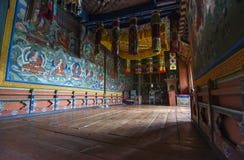 Buddyjska kaplica Jakar Dzong, Bumthang dolina, Bhutan zdjęcie royalty free Buddyjska kaplica Jakar Dzong, Bumthang dolina, Bhutan zdjęcie royalty free