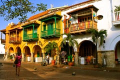budynki Cartagena Colombia Kolonista De Indias