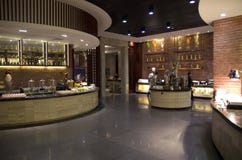 Buffet Resturant, Hilton Hotel Mount Sanqing, Sanqingshan, Jiangxi de petit déjeuner photos libres de droits Buffet Resturant, Hilton Hotel Mount Sanqing, Sanqingshan, Jiangxi de petit déjeuner photos libres de droits