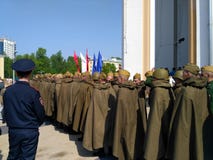 build a soldier in cloaks go away. performance royalty free stock photography build a soldier in cloaks go away. performance royalty free stock photography