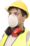 Builder or Carpenter with Face Mask