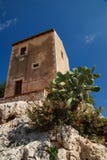 Building And PricklyPear, Syracuse, Sicily, Italy Stock Images