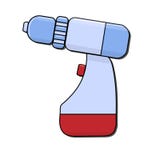 Building blue and red electric cordless screwdriver with a shadow designed to tighten the screws and screws. royalty free illustration Building blue and red electric cordless screwdriver with a shadow designed to tighten the screws and screws. royalty free illustration