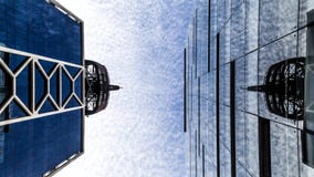 Building in bottom view with a bluew sky in the backgroung royalty free stock image Building in bottom view with a bluew sky in the backgroung royalty free stock image