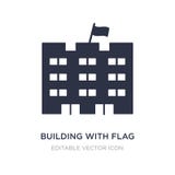 building with flag icon on white background. Simple element illustration from Buildings concept stock illustration building with flag icon on white background. Simple element illustration from Buildings concept stock illustration