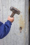Building worker worker working with big hammer stock images Building worker worker working with big hammer stock images