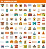 100 buildings icon set, flat style. 100 buildings icon set. Flat set of 100 buildings vector icons for web design vector illustration 100 buildings icon set, flat style. 100 buildings icon set. Flat set of 100 buildings vector icons for web design vector illustration