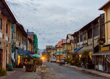 Buildings On The Street Of Kampot Old Town. Cambodia Royalty Free Stock Photography Buildings On The Street Of Kampot Old Town. Cambodia Royalty Free Stock Photography