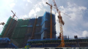 Buildings are under construction in the morning. royalty free stock photography Buildings are under construction in the morning. royalty free stock photography
