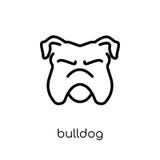 Buldogpictogram In modern vlak lineair vectorbuldogpictogram op w stock illustratie Buldogpictogram In modern vlak lineair vectorbuldogpictogram op w stock illustratie