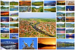 Bulgarian landscape Krichim town postcard collage Stock Photo Bulgarian landscape Krichim town postcard collage Stock Photo