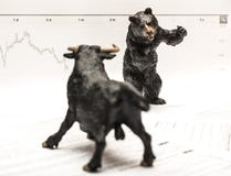 Bull contra o urso Imagens de Stock Royalty Free Bull contra o urso Imagens de Stock Royalty Free
