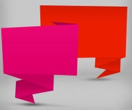 Bulles de la parole d'Origami Photographie stock libre de droits