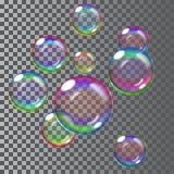 Bulles de savon multicolores Transparent seulement dans le dossier de vecteur Photo libre de droits Bulles de savon multicolores Transparent seulement dans le dossier de vecteur Photo libre de droits
