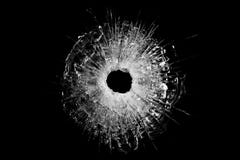 Bullet Hole In Glass Isolated Stock Photo Bullet Hole In Glass Isolated Stock Photo