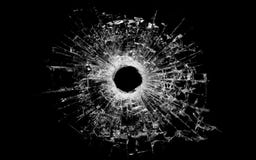 Bullet Hole In Glass Isolated On Black Stock Photos Bullet Hole In Glass Isolated On Black Stock Photos