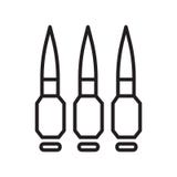 Bullets icon vector sign and symbol isolated on white background, Bullets logo concept, outline symbol, linear sign vector illustration Bullets icon vector sign and symbol isolated on white background, Bullets logo concept, outline symbol, linear sign vector illustration