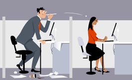 Bulling sur le lieu de travail illustration libre de droits Bulling sur le lieu de travail illustration libre de droits