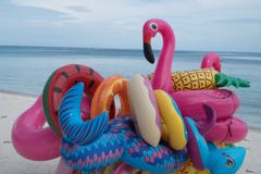 Bunch of colorful inflatable toys royalty free stock photography Bunch of colorful inflatable toys royalty free stock photography