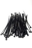 Bunch Of Black Plastic Cable Ties Stock Photos