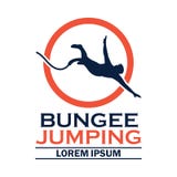 Bungeebanhoppninglogo med textutrymme för din slogan/etikettslinje vektor illustrationer Bungeebanhoppninglogo med textutrymme för din slogan/etikettslinje vektor illustrationer