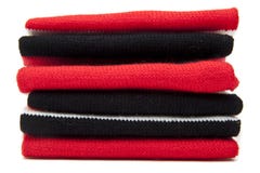 Bunt av vikta scarves arkivfoton Bunt av vikta scarves arkivfoton