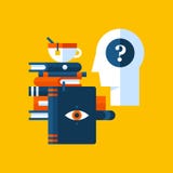 Bunte Illustration über Psychologie in der modernen flachen Art Abhängige Ikone des Colleges vektor abbildung Bunte Illustration über Psychologie in der modernen flachen Art Abhängige Ikone des Colleges vektor abbildung
