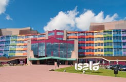 Bunte niederländische Krankenhausfassade stockfotos Bunte niederländische Krankenhausfassade stockfotos