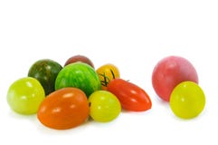 Bunte organische Tomaten stockfotos Bunte organische Tomaten stockfotos