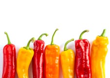 Bunte Paprika auf Weiß lizenzfreie stockbilder Bunte Paprika auf Weiß lizenzfreie stockbilder