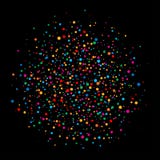 Buntes helles Regenbogenfarbkreiskonfetti rundet das Papier, das auf schwarzem Hintergrund lokalisiert wird vektor abbildung Buntes helles Regenbogenfarbkreiskonfetti rundet das Papier, das auf schwarzem Hintergrund lokalisiert wird vektor abbildung