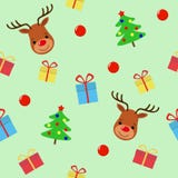 Buon Natale con il modello senza cuciture dei cervi Vettore del fumetto di festa Carattere animale della fauna selvatica sveglia illustrazione vettoriale Buon Natale con il modello senza cuciture dei cervi Vettore del fumetto di festa Carattere animale della fauna selvatica sveglia illustrazione vettoriale