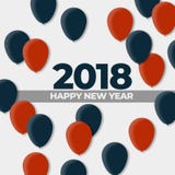 Buoni anni della palla di festa 2018 di progettazione illustrazione di stock Buoni anni della palla di festa 2018 di progettazione illustrazione di stock