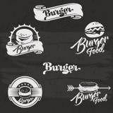 Burgersembleem in uitstekende stijl wordt geplaatst die Retro hand vector illustratie Burgersembleem in uitstekende stijl wordt geplaatst die Retro hand vector illustratie