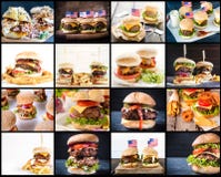 Burgerss kolaż zdjęcie royalty free Burgerss kolaż zdjęcie royalty free
